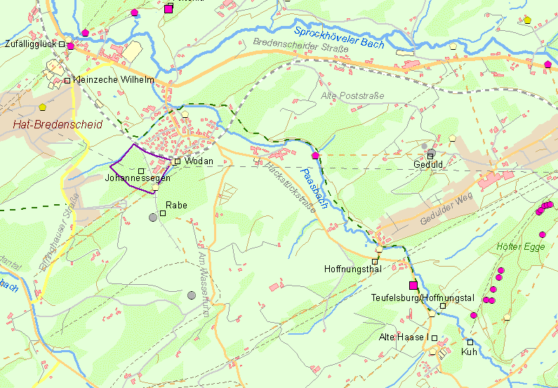 Karte Pferdebahn im Paasbachtal