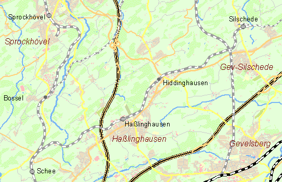 Karte Eisenbahn Schee-Silschede