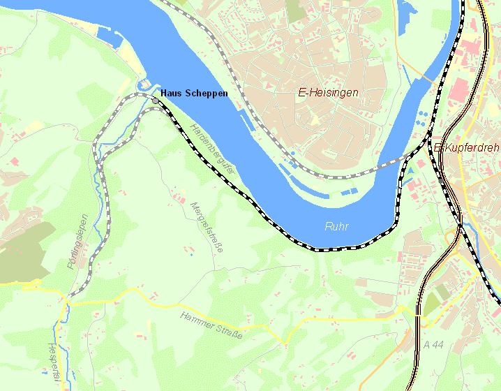 Gegenwartskarte Hespertalbahn