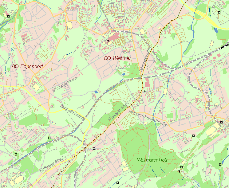 Aktuelle Karte Kohlenweg Bochum-Hattingen