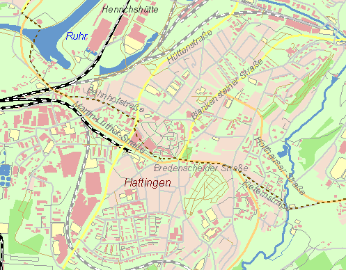 Karte Kohlenweg von Hattingen nach Sprockhövel