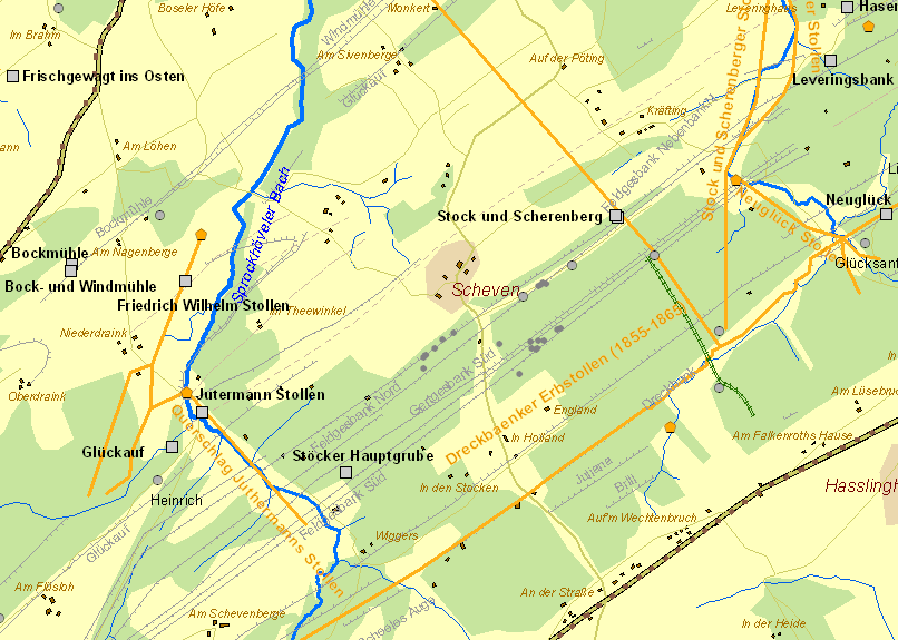 Historische Karte Stock & Scherenberg