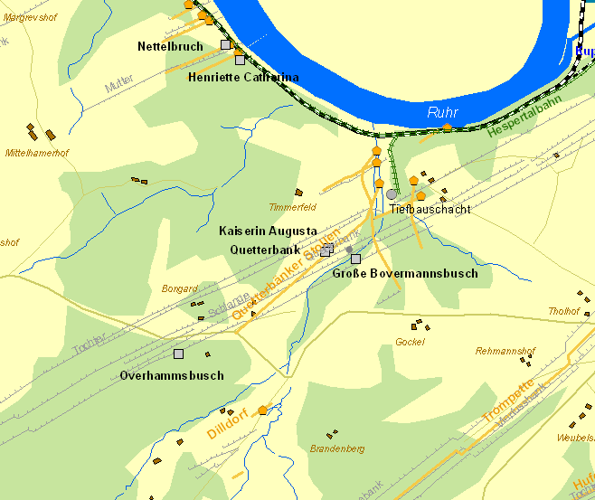 Historische Karte Zeche Kaiserin Augusta