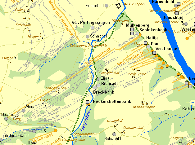 Historische Karte Zeche Richrath
