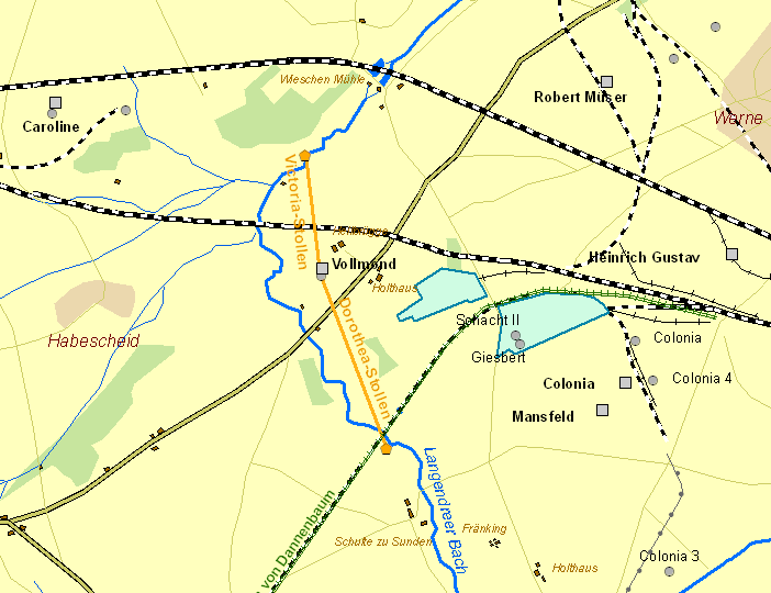 Historische Karte Zeche Vollmond