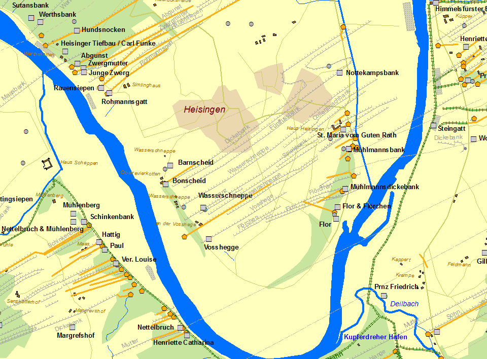 Historische Karte Heisingen