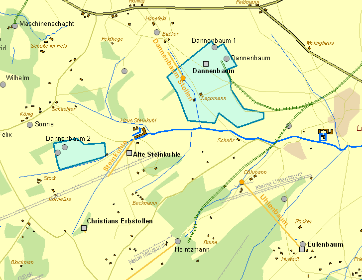 Historische Karte Zeche Dannenbaum
