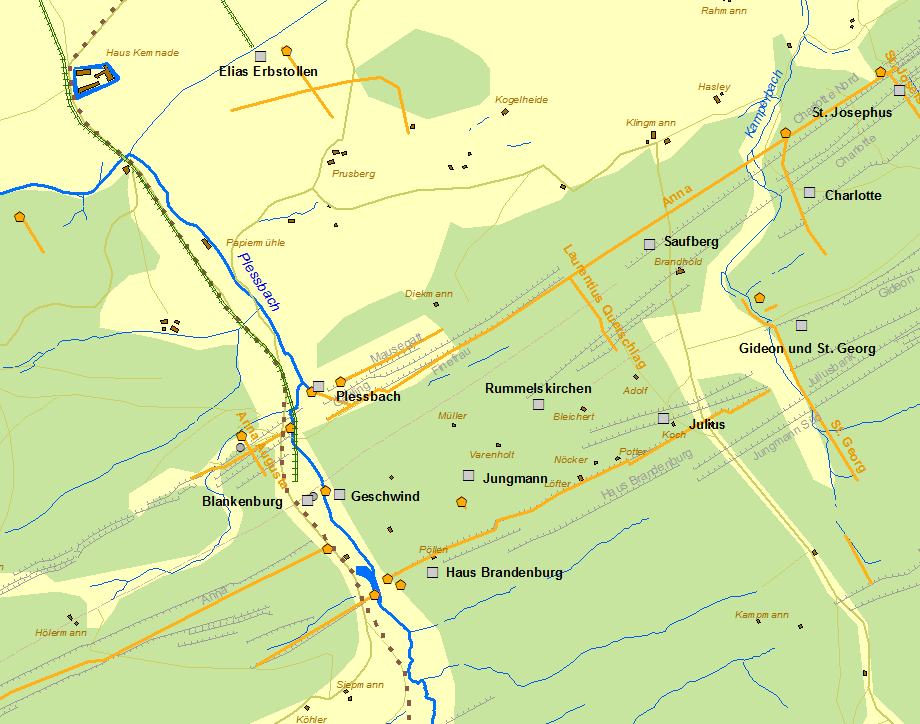 Historische Karte Zeche Blankenburg