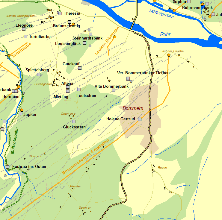 Historische Karte Bommerbank