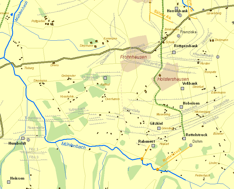Historische Karte Essen-Frohnhausen