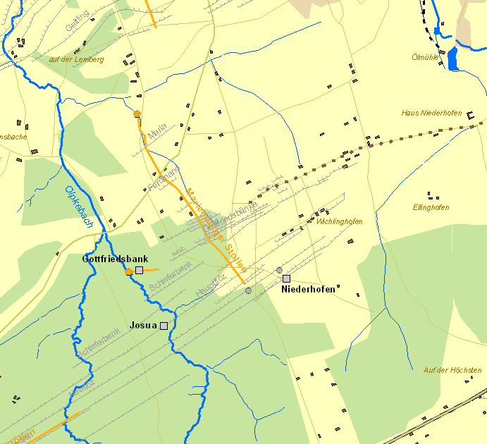 Historische Karte Zeche Niederhofen