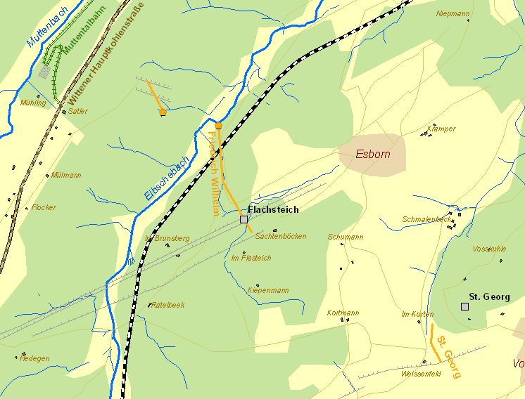 Historische Karte der Zeche Flachsteich