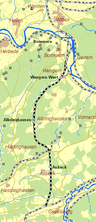 Historische Karte Elbschetalbahn