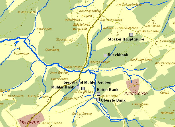 Historische Karte Schee