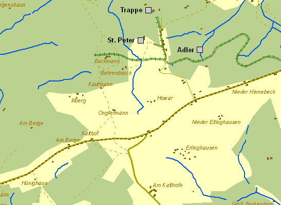 Historische Detailkarte Kohlenweg Silschede