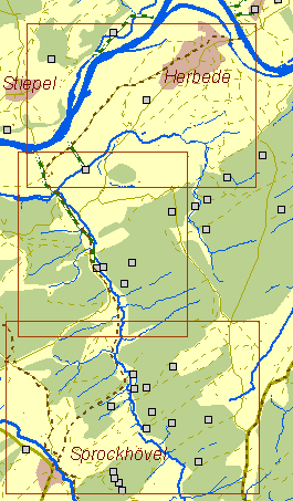 Historische Karte des Kohlenwegs von Herbede nach Sprockhvel
