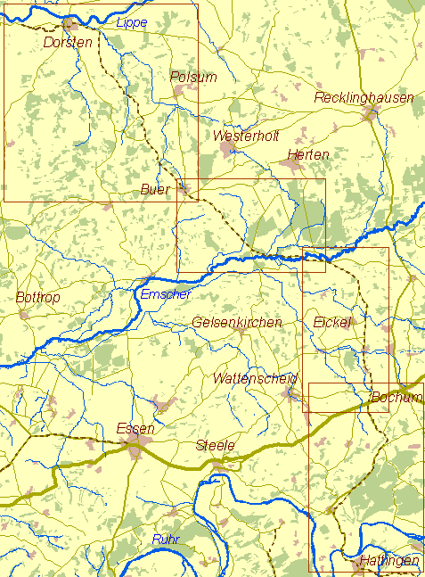 Historische Karte Gahlener Kohlenweg