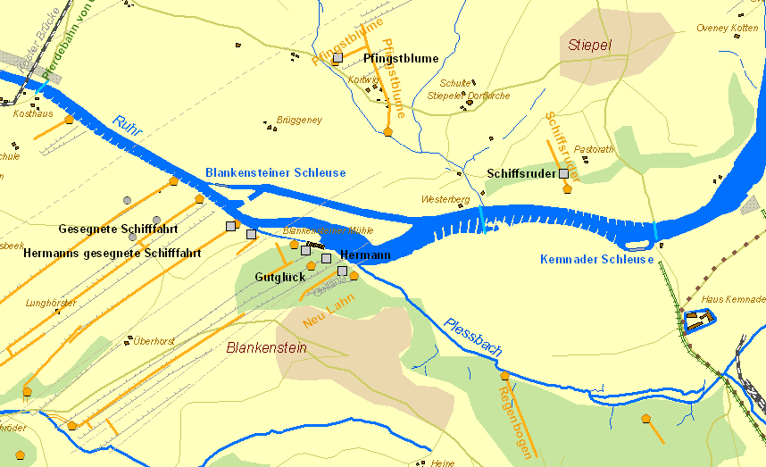 Historische Karte Schleuse Blankenstein