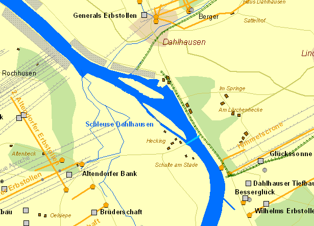Historische Karte Schleuse Dahlhausen