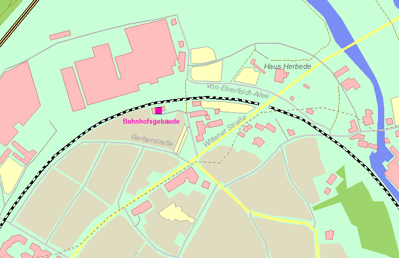 Umgebungskarte Bahnhof Herbede